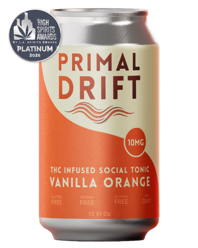 Vanilla Orange Social Tonic, winner of the 2026 Platinum High Spirits Award, features a bold orange design and delivers 10mg THC per can. It's gluten-free, sugar-free, alcohol-free, and non-GMO.