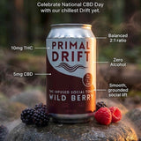 Primal Drift Wild Berry Weekend Bundle with THC social tonics and Lemon Lime shots